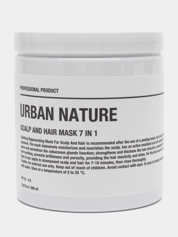 Маска URBAN NATURE Scalp and Hair Mask 7 in 1 для кожи головы и волос 7 в 1, 500 мл