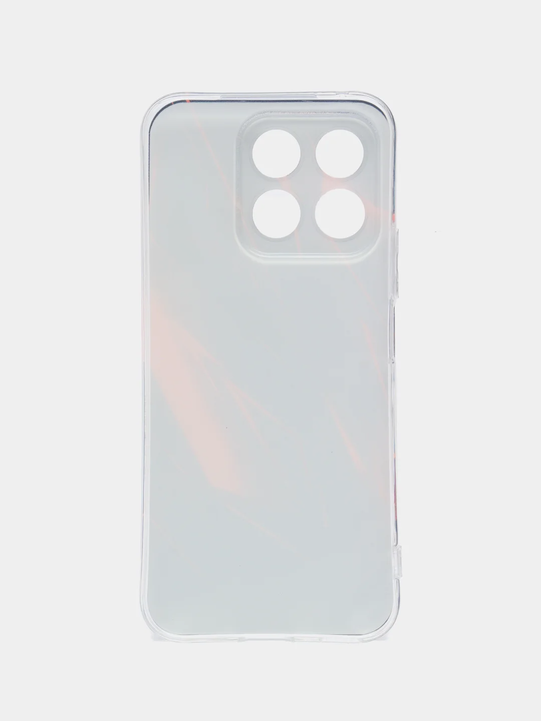 Красный силиконовый чехол на Honor X8B / Хонор X8B прозрачный, с рисунком, защита камеры