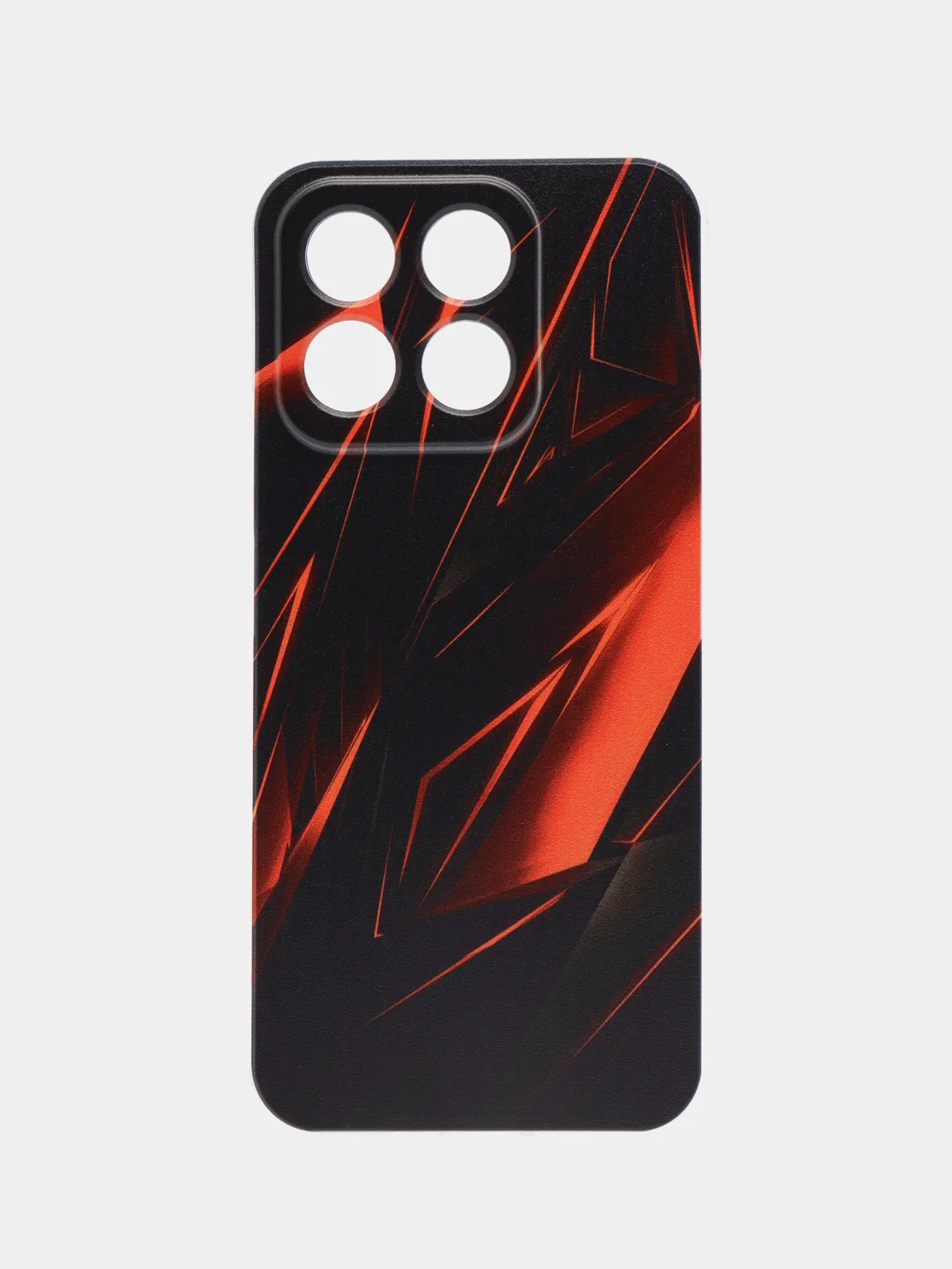 Красный силиконовый чехол на Honor X8B / Хонор X8B прозрачный, с рисунком, защита камеры