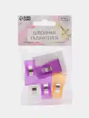 Зажимы для кроя, 3,4 см, 5 шт, цвет разноцветный