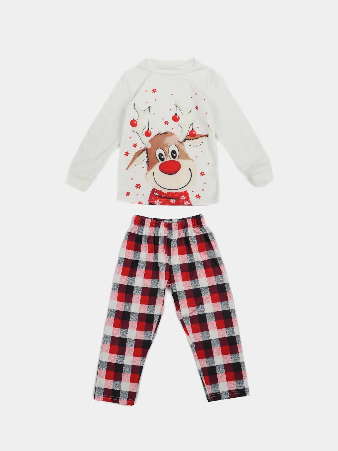 Семейная новогодняя пижама для семьи детей одинаковая/для фотосессии/family look/с флисом