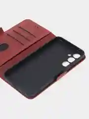 Алый чехол-книжка для Samsung A35 из высококачественной искусственной кожи