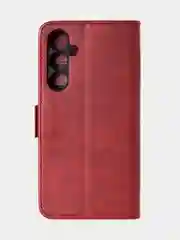 Алый чехол-книжка для Samsung A35 из высококачественной искусственной кожи
