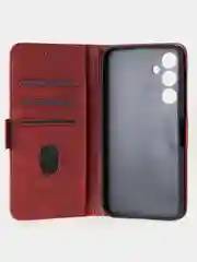 Алый чехол-книжка для Samsung A35 из высококачественной искусственной кожи