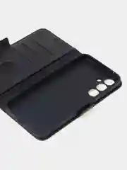Угольный чехол-книжка для Samsung A35 из высококачественной искусственной кожи