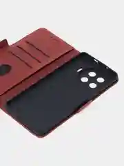 Алый чехол-книжка для Tecno Spark 20 Pro Plus из высококачественной искусственной кожи