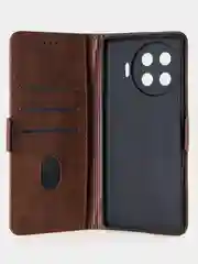 Терракотовый чехол-книжка для Tecno Spark 20 Pro Plus из высококачественной искусственной кожи