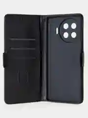 Угольный чехол-книжка для Tecno Spark 20 Pro Plus из высококачественной искусственной кожи