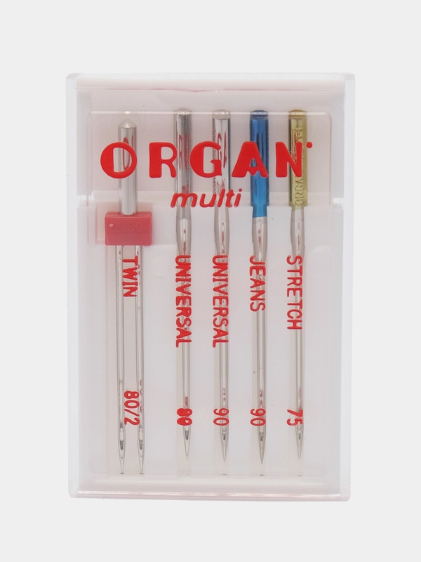 Иглы для швейных машин "ORGAN" MULTI (ассорти) 5 шт. в пенале