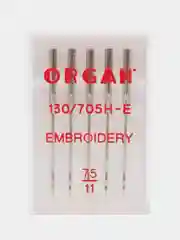 Иглы для швейных машин ORGAN EMBROIDERY (вышивальные) №75 5 шт. в пенале