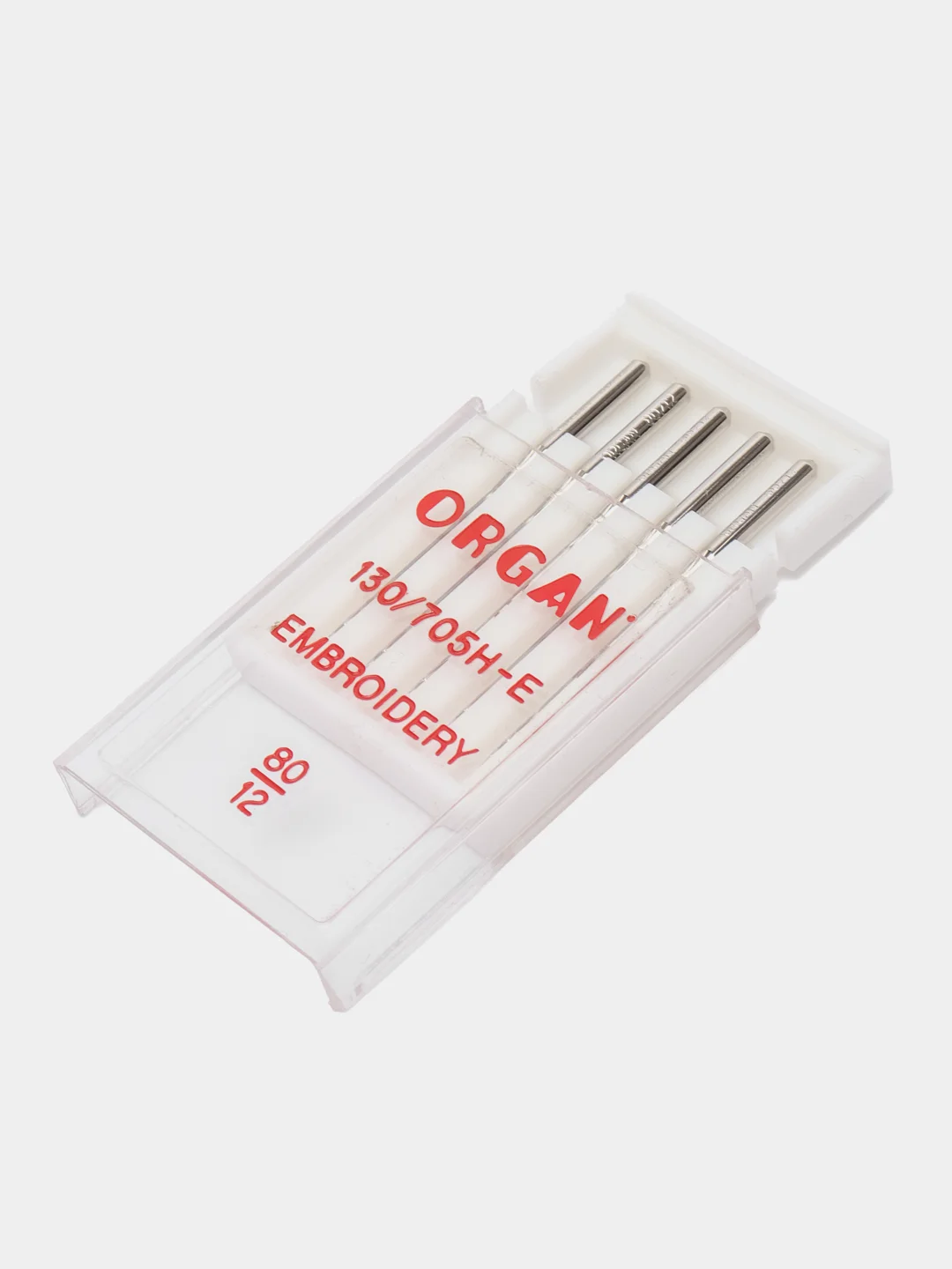 Иглы для швейных машин ORGAN №80 EMBROIDERY (вышивальные) 5 шт. в пенале