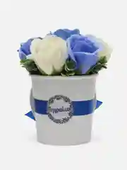Синий букет из вспененного мыла , подарок на Новый год маме,сестре,коллеге ,подарочный набор