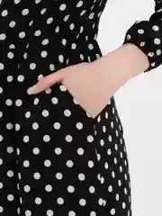 Платье женское длинное в горошек, с длинным рукавом, нарядное платье, большие размеры