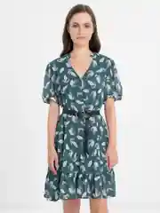 Зеленый платье женское, с принтом