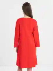 Красный туника женская домашняя, с длинным рукавом, из хлопка