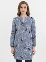 Синий женский комплект: туника и брюки, размеры с 48 по 56,LILIANS