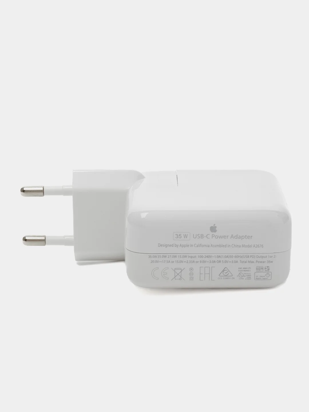 Белый блок питания для iPhone, быстрая зарядка 35W, с двумя портами Type-C