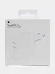 Белый блок питания для iPhone, быстрая зарядка 35W, с двумя портами Type-C