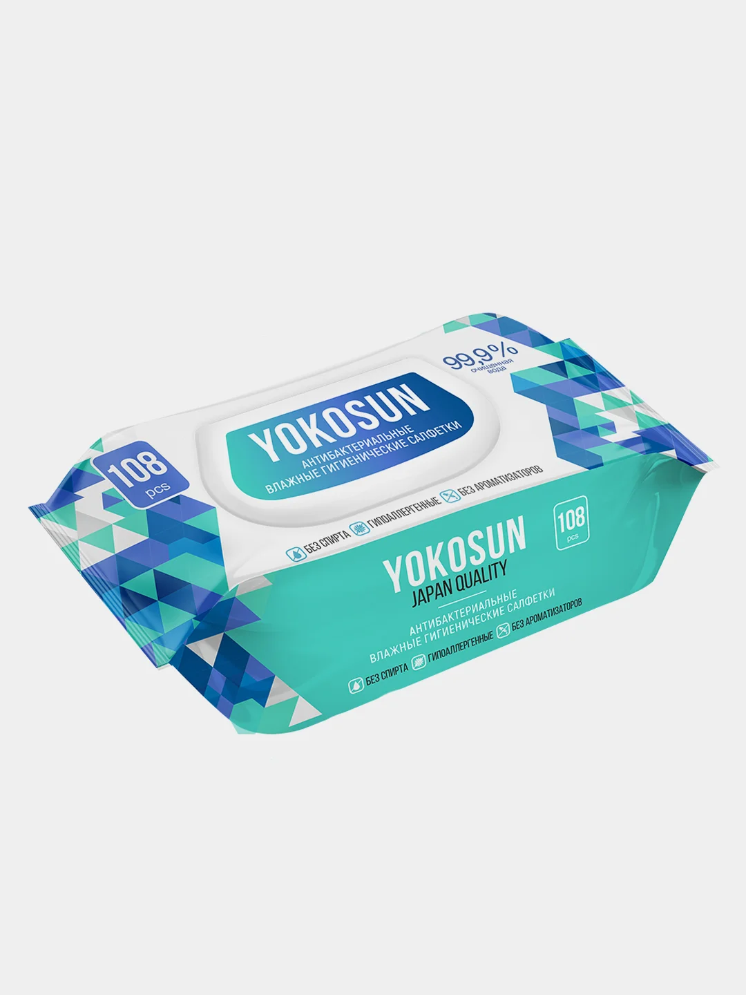 Влажные салфетки YokoSun, гигиенические, антибактериальные, 3 упаковки по 108 штук