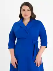 Лазурный платье вечернее, оверсайз, большие размеры