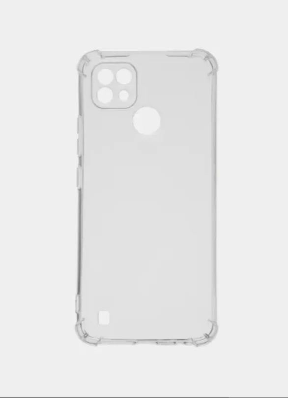 Прозрачный чехол для Realme C21 (Реалми С21) черный, прозрачный, противоударный