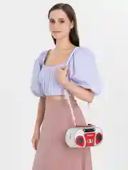 Белый женская сумка в форме Магнитофона/Бумбокса