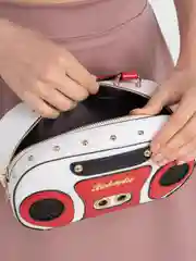 Белый женская сумка в форме Магнитофона/Бумбокса