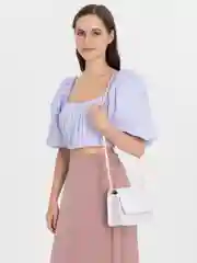 Белый сумка женская маленькая на цепочке