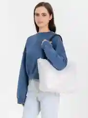 Белый плюшевая сумка шоппер