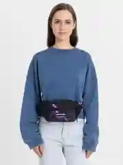 Фиолетовый сумка-бананка на пояс, большая, 3 кармана
