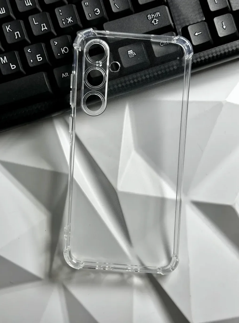 Черный чехол для Samsung Galaxy A55 5G (Самсунг Галакси А55), прозрачный противоударный