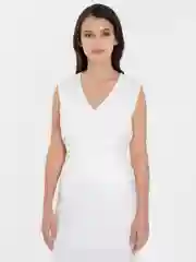 Молочный костюм льняной женский: жилет и юбка