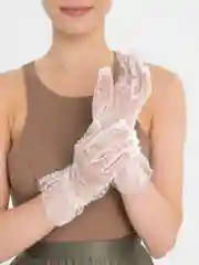 Белый сетчатые гипюровые перчатки, женские, в горошек
