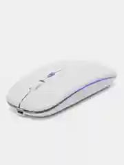 Белый беспроводная мышка компьютерная с подсветкой RGB (7 цветов) Bluetooth