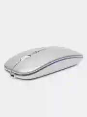 Серебряный беспроводная мышка компьютерная с подсветкой RGB (7 цветов) Bluetooth