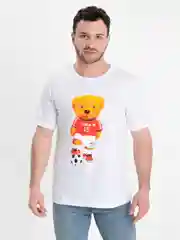Белый футболка мужская с принтом