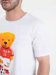 Белый футболка мужская с принтом