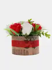 Красный букет из вспененного мыла ручной работы, подарок учителю,коллеге ,подарочный набор"Розы"
