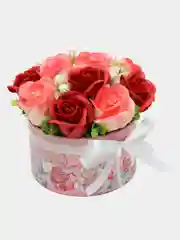 Красный букет из вспененного мыла , подарок на Новый год маме,сестре,коллеге ,подарочный набор