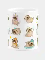 Кружка керамическая Весёлые мопсы