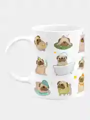 Кружка керамическая Весёлые мопсы