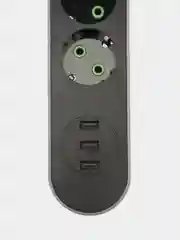 Угольный сетевой фильтр-удлинитель, с USB разъёмами, с заземлением