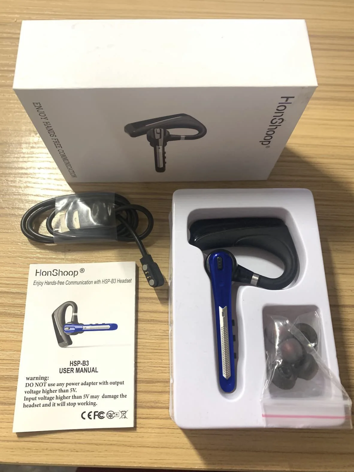 Гарнитура наушник беспроводная HSP-B3 русский язык, Bluetooth v5.0 для 2 - х телефонов