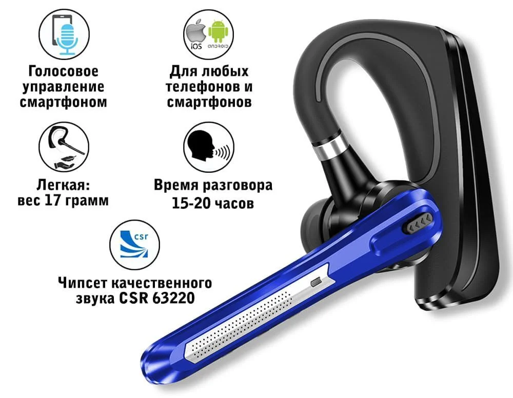 Гарнитура наушник беспроводная HSP-B3 русский язык, Bluetooth v5.0 для 2 - х телефонов