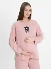 Пастельно-коралловый костюм для беременных и кормящих мам