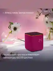 Красный умная колонка Яндекс Станция Миди (24Вт) с часами, Zigbee и Алисой на нейрости YandexGPT