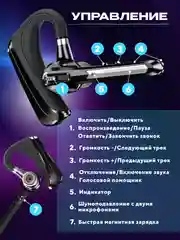Черный гарнитура наушник беспроводная HSP-B3 русский язык, Bluetooth v5.0 для 2 - х телефонов