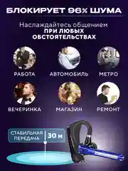 Синий гарнитура наушник беспроводная HSP-B3 русский язык, Bluetooth v5.0 для 2 - х телефонов