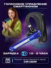 Синий гарнитура наушник беспроводная HSP-B3 русский язык, Bluetooth v5.0 для 2 - х телефонов