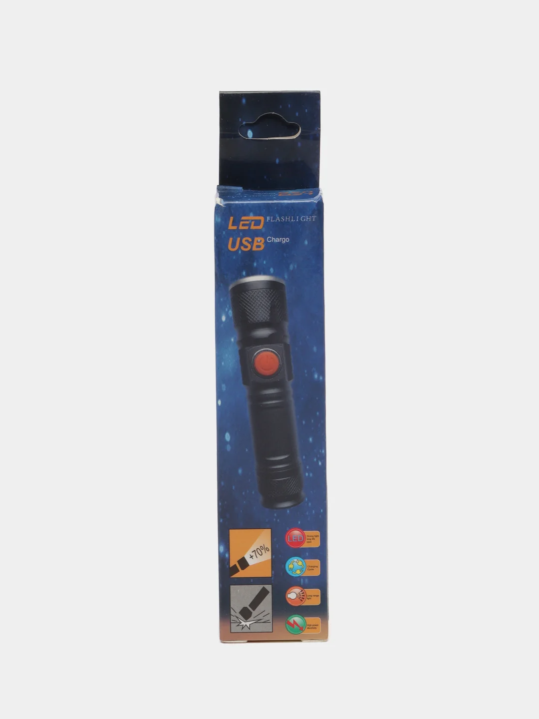 Аккумуляторный сверхяркий карманный фонарик с usb, металлический корпус с клипсой и линзой